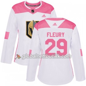 Vegas Golden Knights Hockeydrakt Marc-Andre Fleury 29 2017-2018 Hvit Rosa Fashion Adidas Authentic - Dame